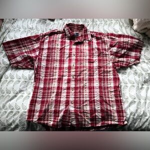 Men’s Moose Creek Red Plaid Short-Sleeve Button-Down Shirt